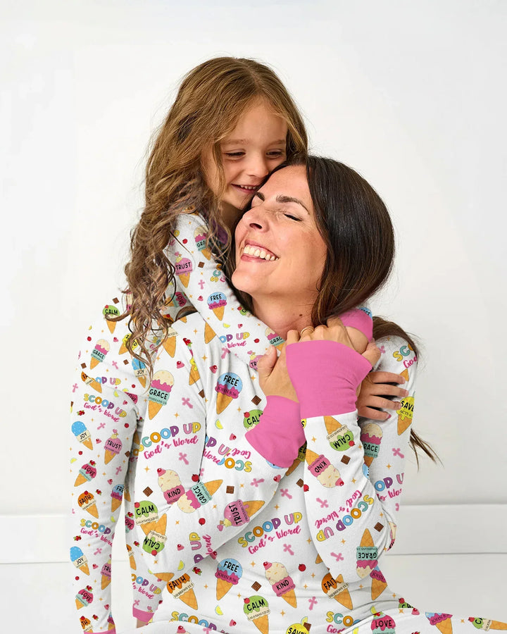 Ice Cream Summer Christian Bamboo Two Piece Short Sleeve Pajama Set