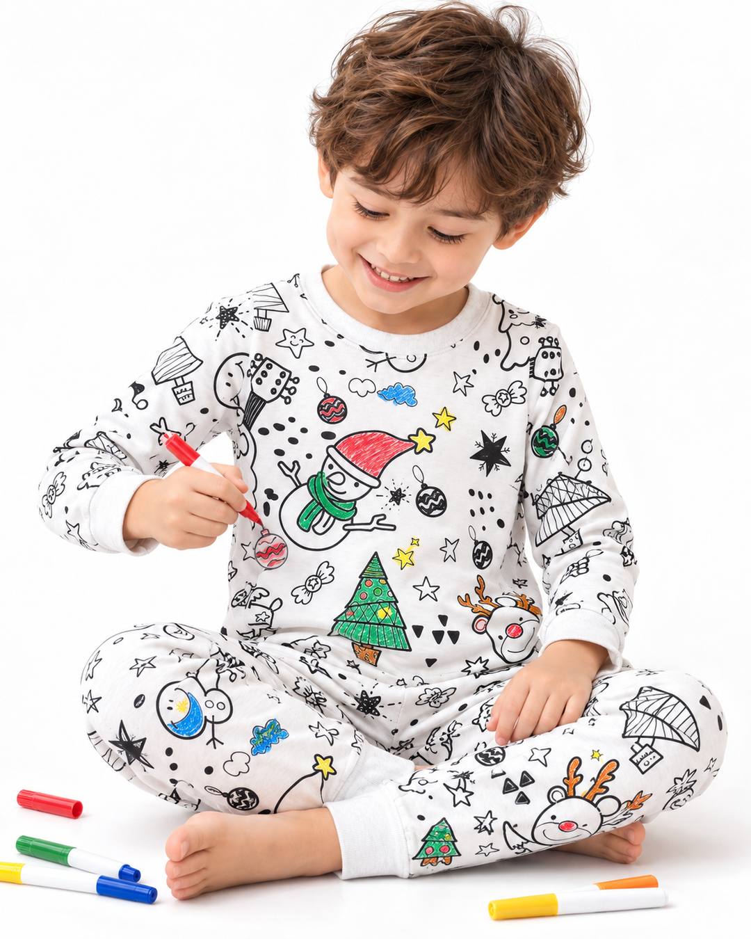 Christmas Colorable Bamboo Two Piece Pyjamas Set