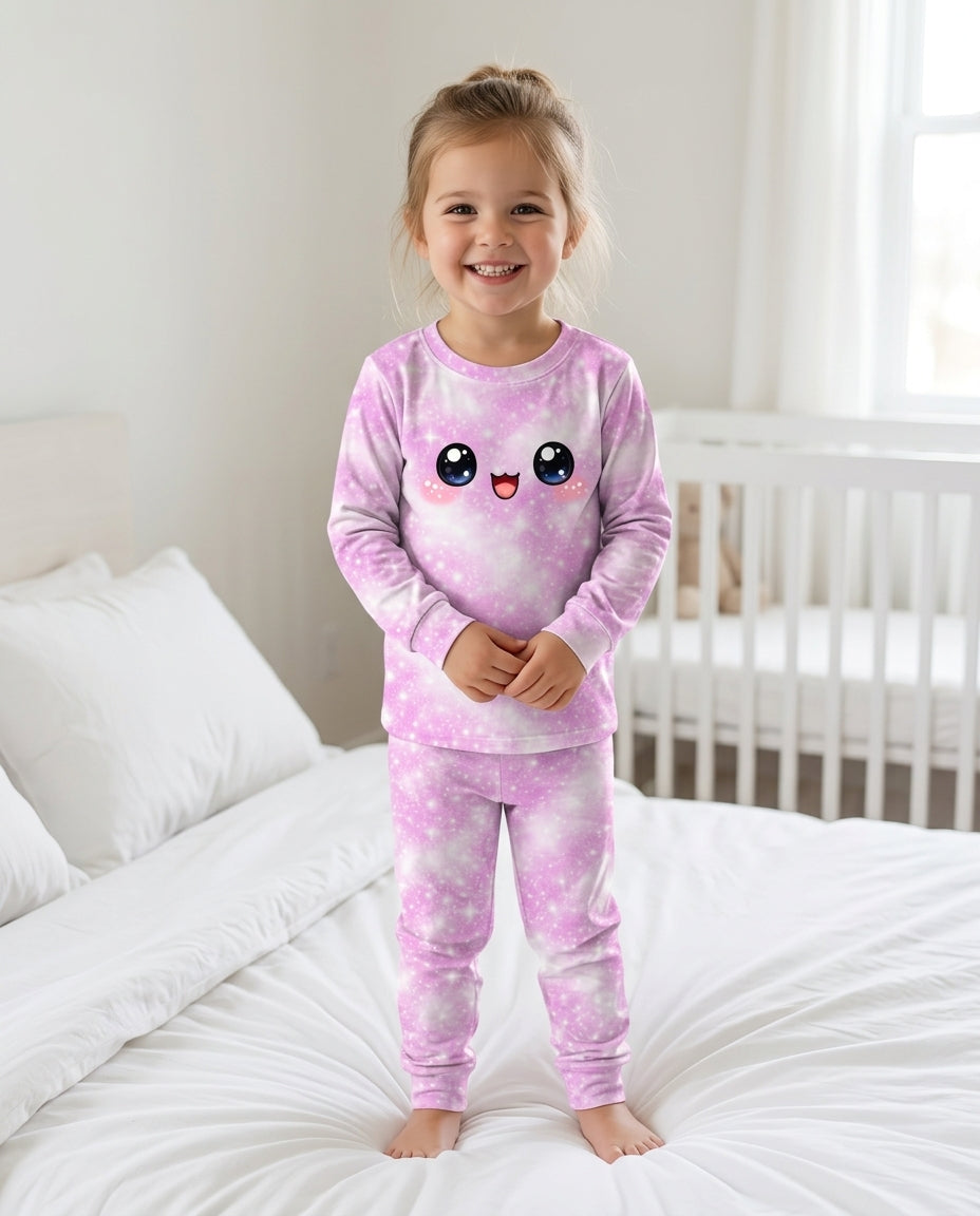 Kawaii Dumplings Emoji Bamboo Two Piece Long Sleeve Pajama Set