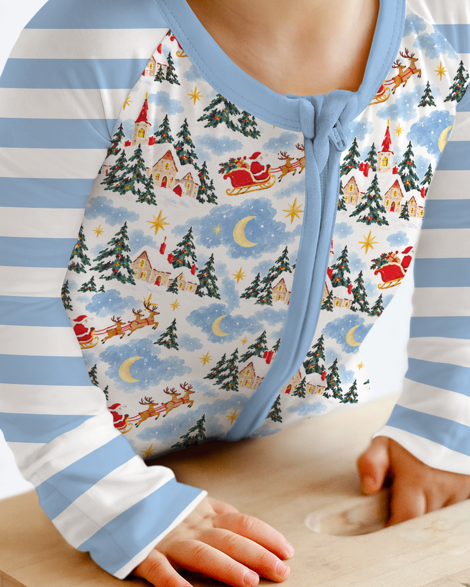 Whimsical Santa's Winter Village Bamboo Convertible Zippy