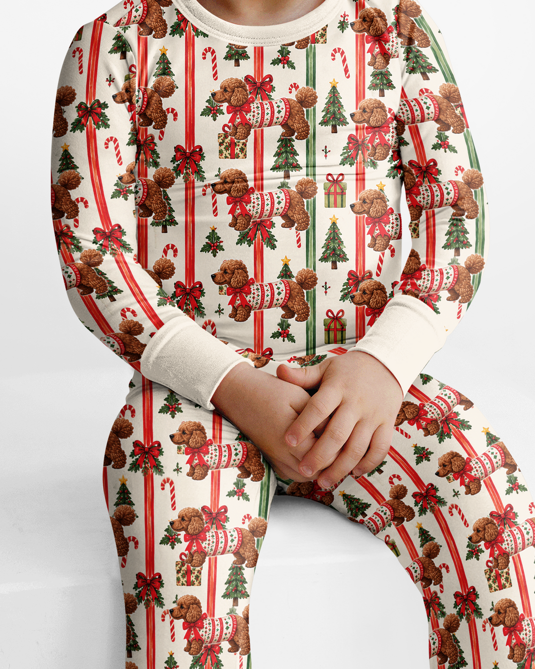 Puppy Holiday Bamboo Two Piece Long Sleeve Pajama Set