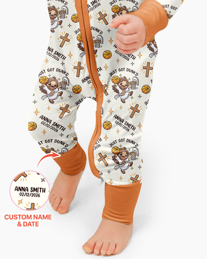 Personalized Baptism Just Got Dunk'd Bamboo Convertible Zippy