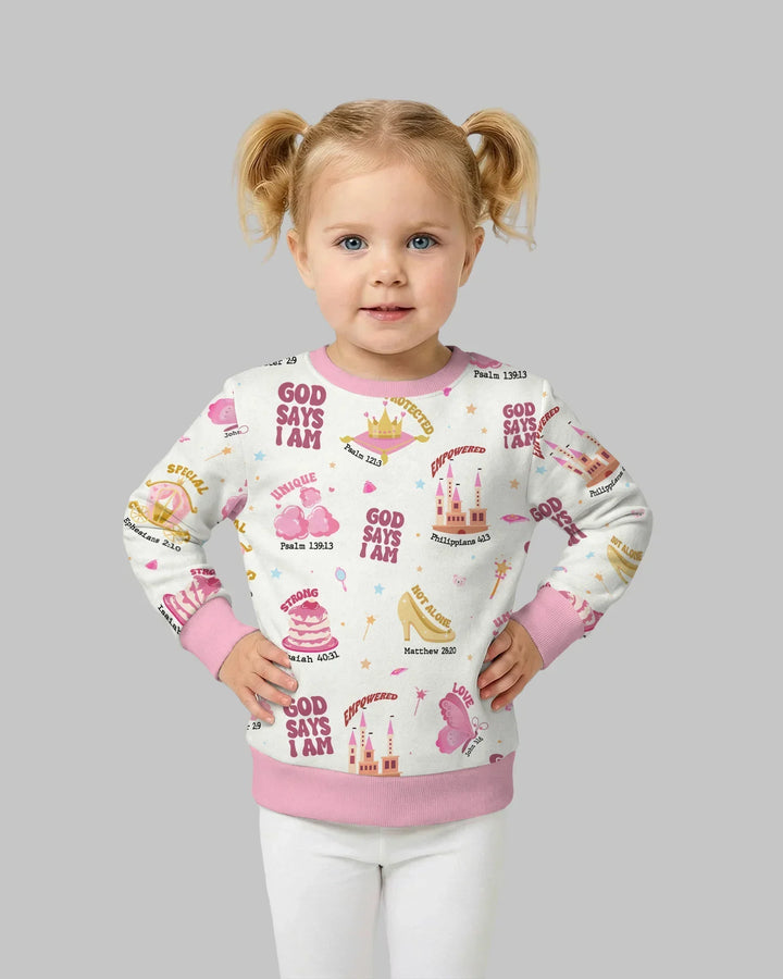 God Says I Am Girl Bamboo Crewneck Sweatshirt