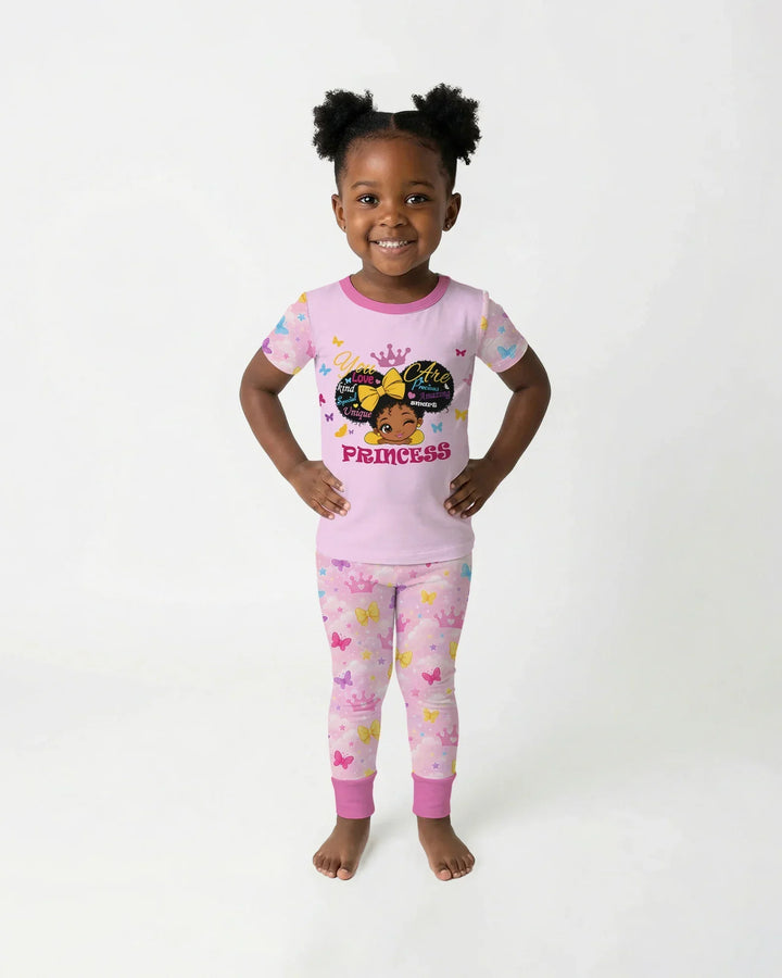 Afro Princess You Are Beautiful Bamboo Two Piece Short Sleeve Pajama Set
