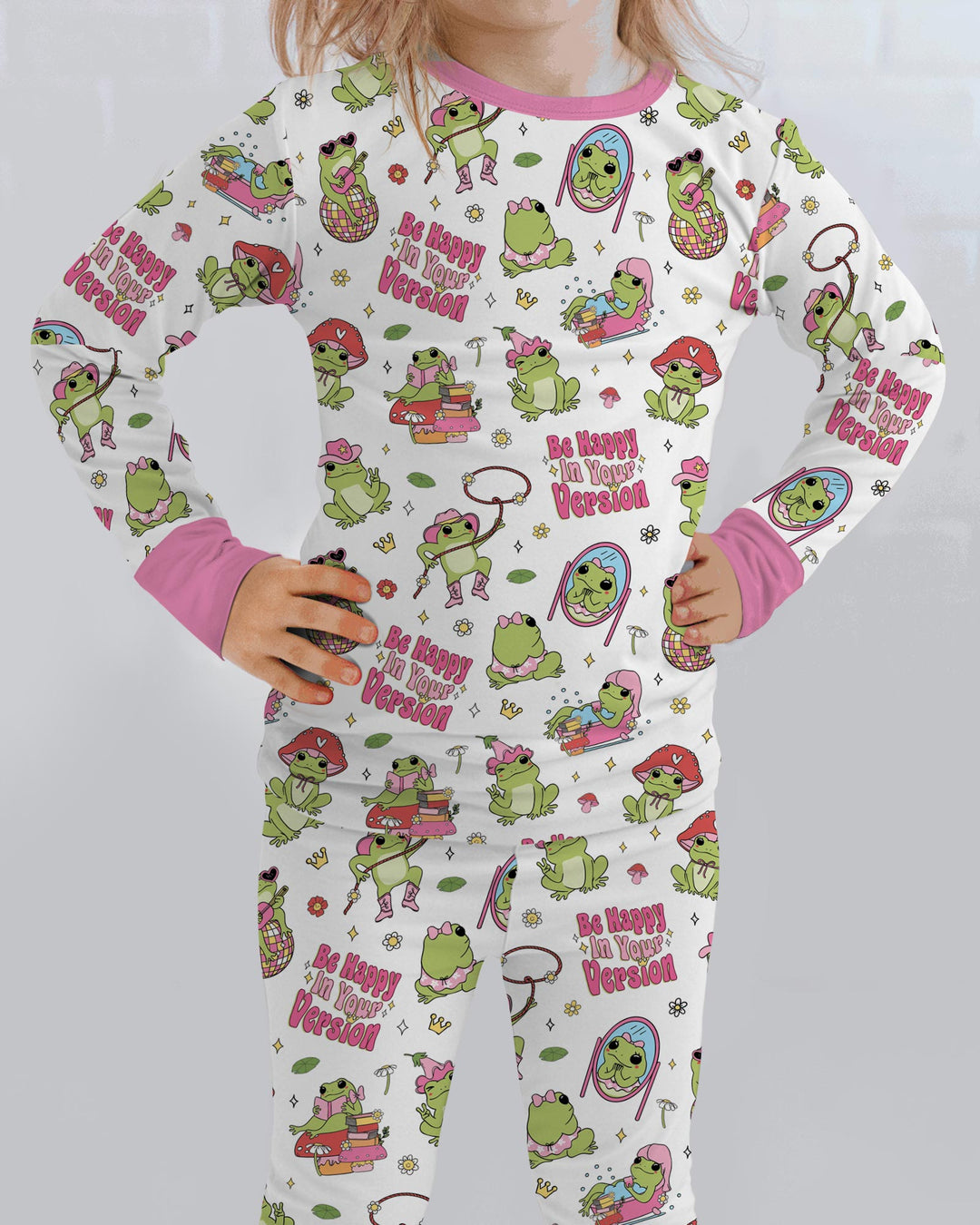 Be Happy In Your Version Bamboo Two Piece Long Sleeve Pajama Set