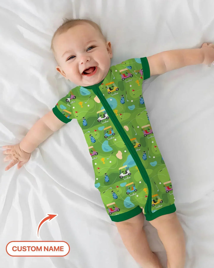 Custom Name Golf Season Family Matching Bamboo Shorty Zippy