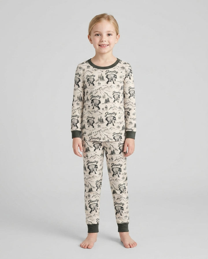 Template Bamboo Two Piece Long Sleeve Pyjamas Set