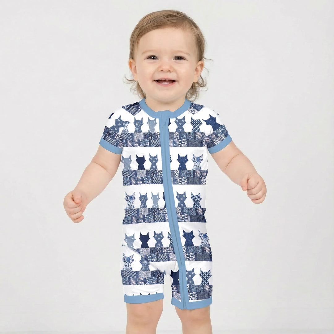Midnight Feline Bamboo Shorty Zippy