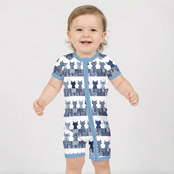 Midnight Feline Bamboo Shorty Zippy