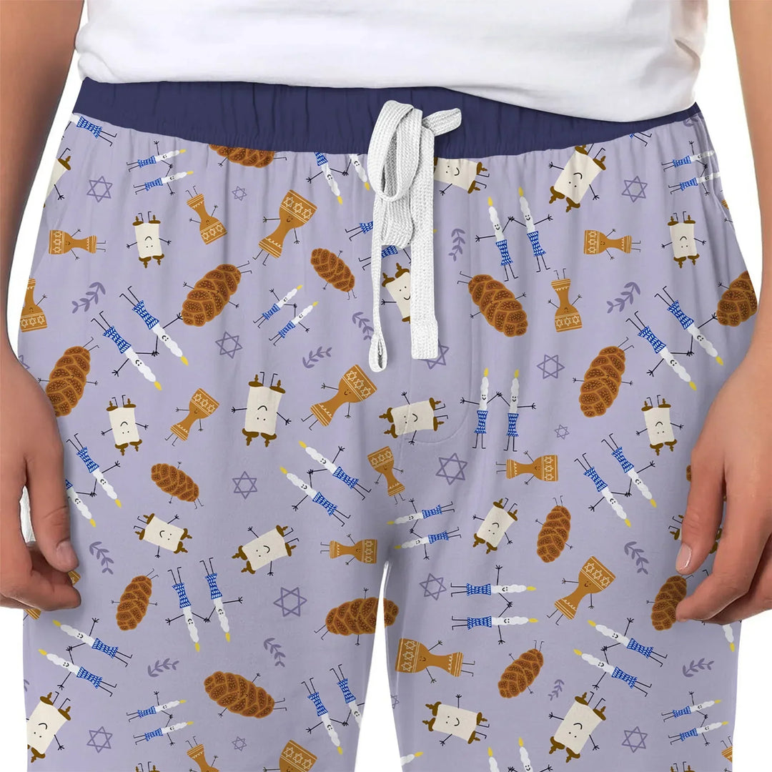 Shabbat Shalom Family Matching Bamboo Men's Pajama Set
