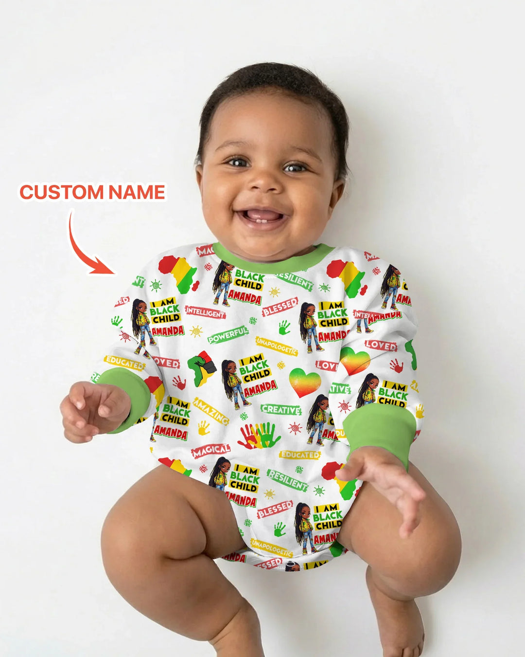 Custom Name I Am Black Child Magical Bamboo Bubble Romper
