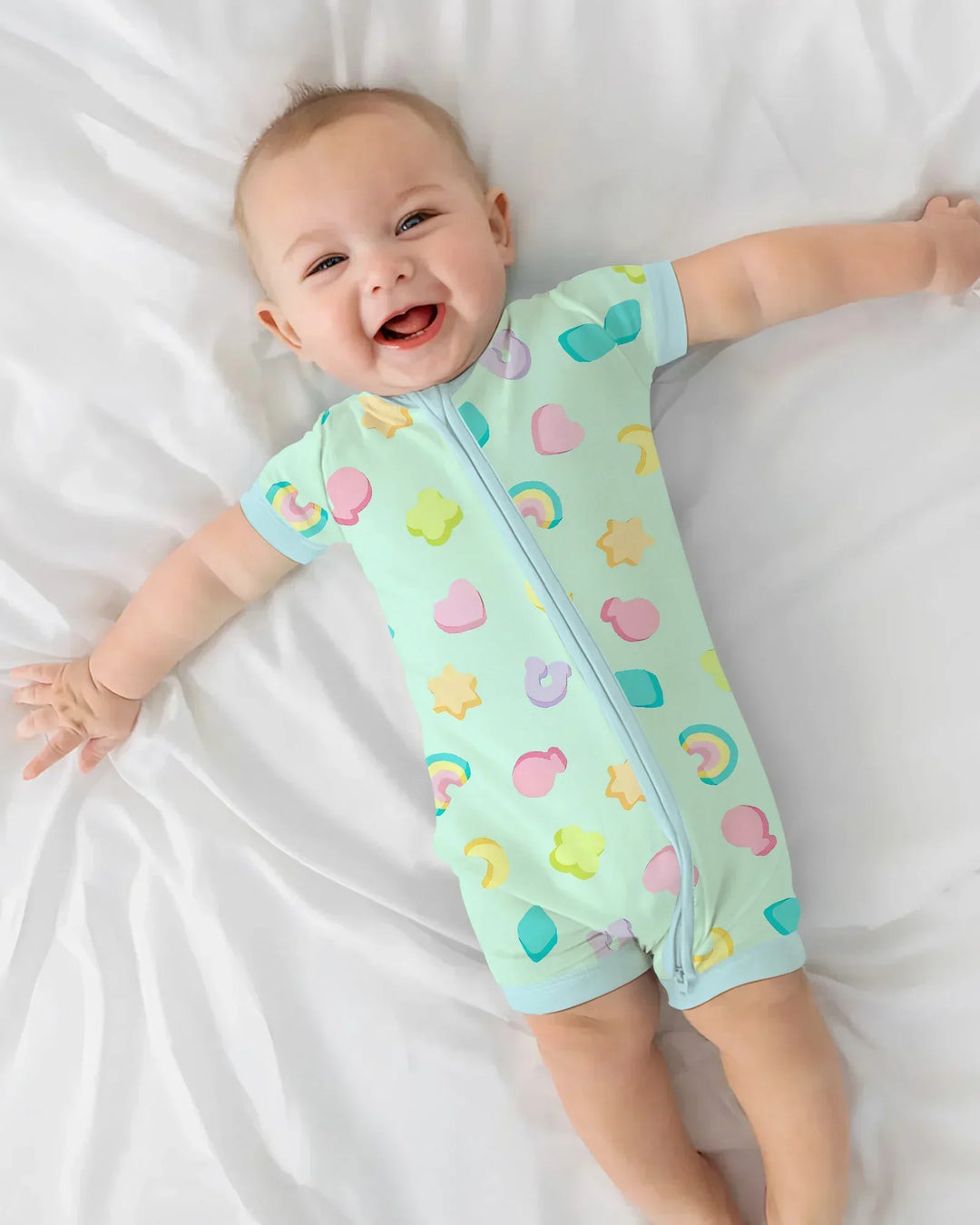 Pastel Lucky Charms Scatter Bamboo Shorty Zippy