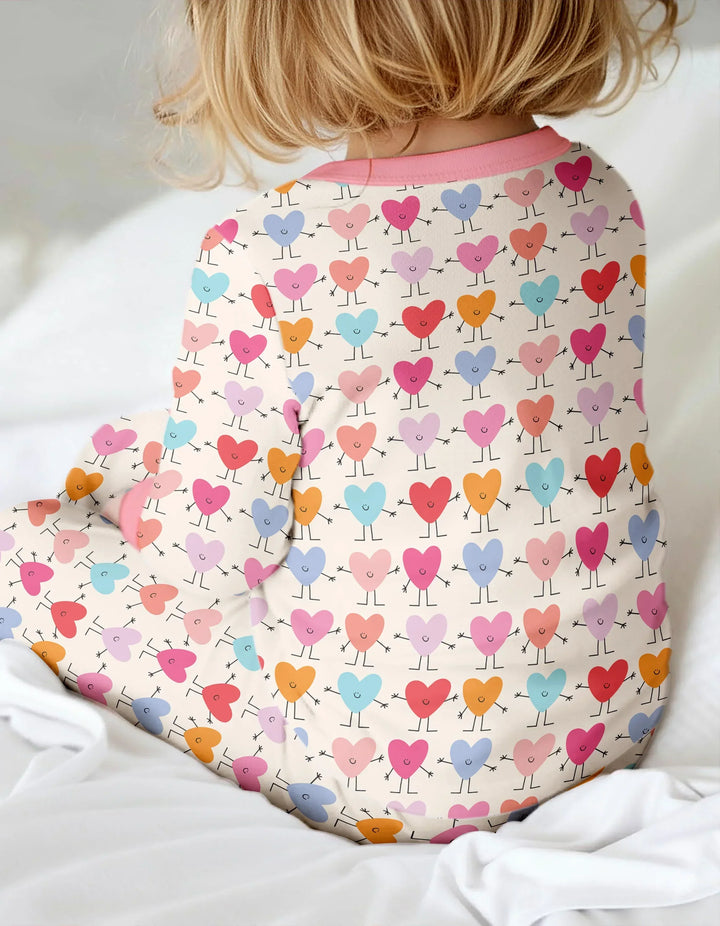 Sweet Hearts Bamboo Two Piece Long Sleeve Pajama Set