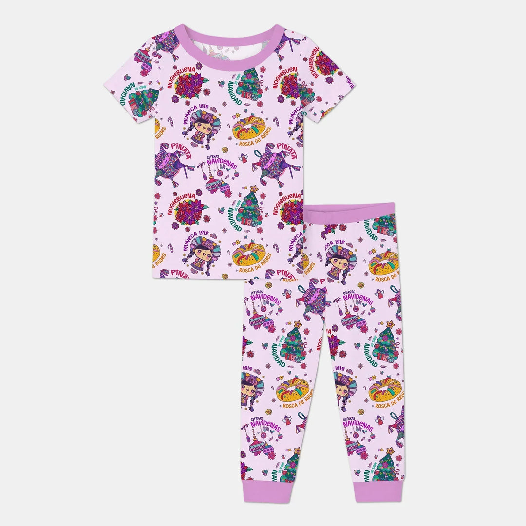 Dulce Navidad Bamboo Two Piece Short Sleeve Pajama Set