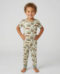 Vintage Hunting Season Daddy& Me Matching Bamboo Two Piece Short Sleeve Pajama Set