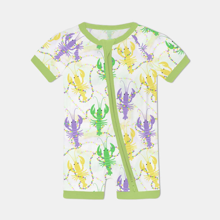 Mardi Gras Crawfish Family Matching Bamboo Shorty Zippy
