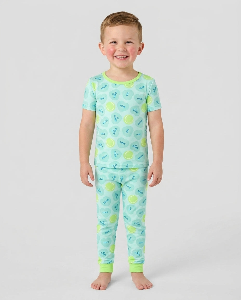 Tennis with Love Bamboo Two Piece Short Sleeve Pajama Set