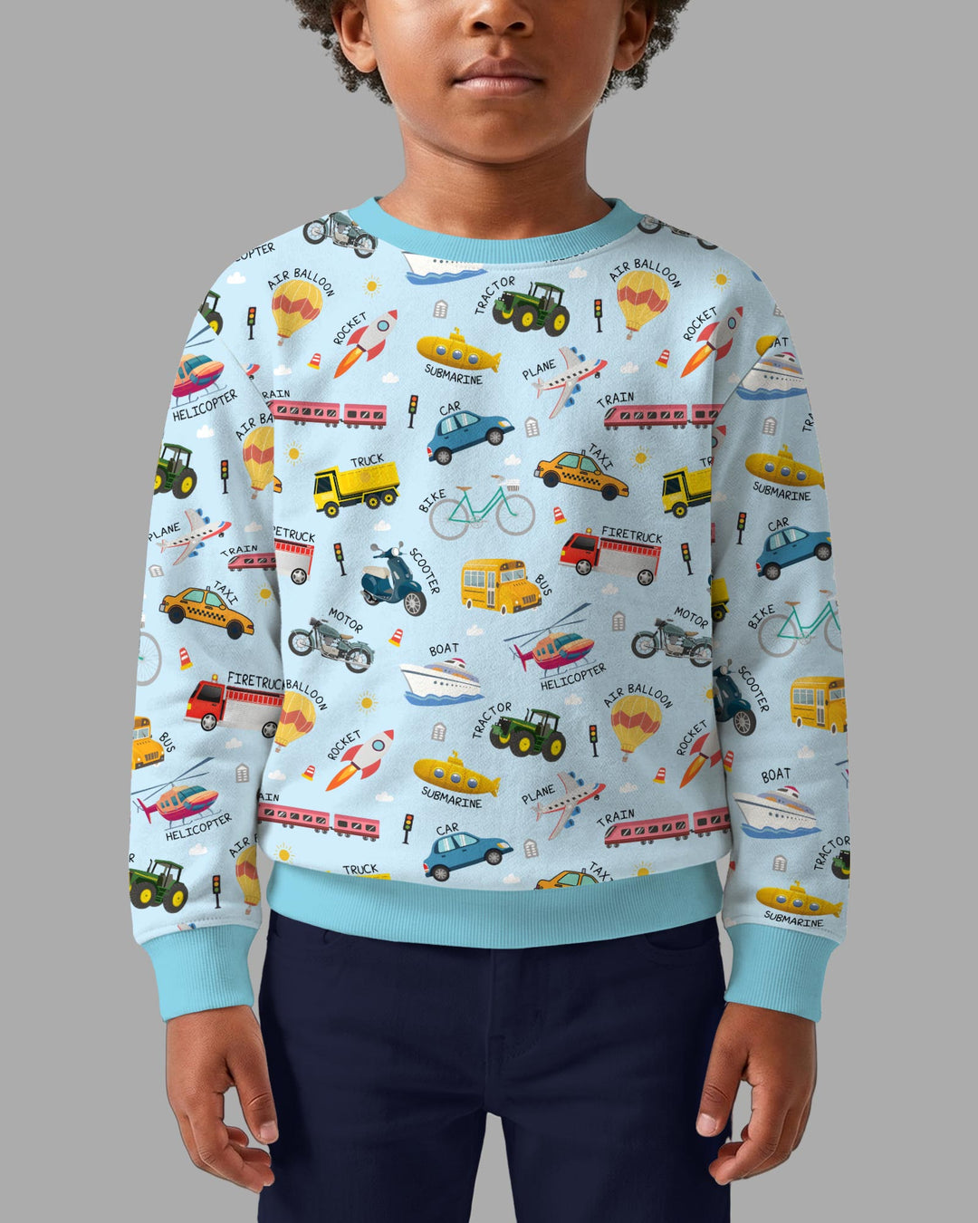 Vehicle Vocabulary Bamboo Crewneck Sweatshirt