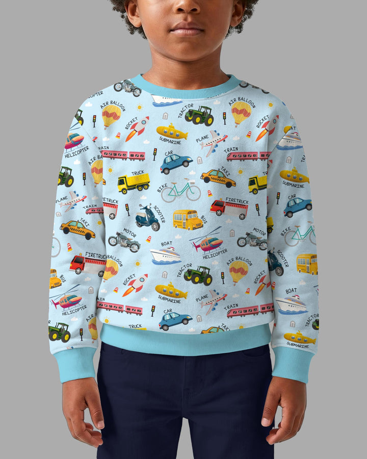 Vehicle Vocabulary Bamboo Crewneck Sweatshirt