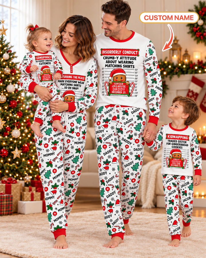 Funny Christmas Family Matching Bamboo Two Piece Long Sleeve Pajama Set