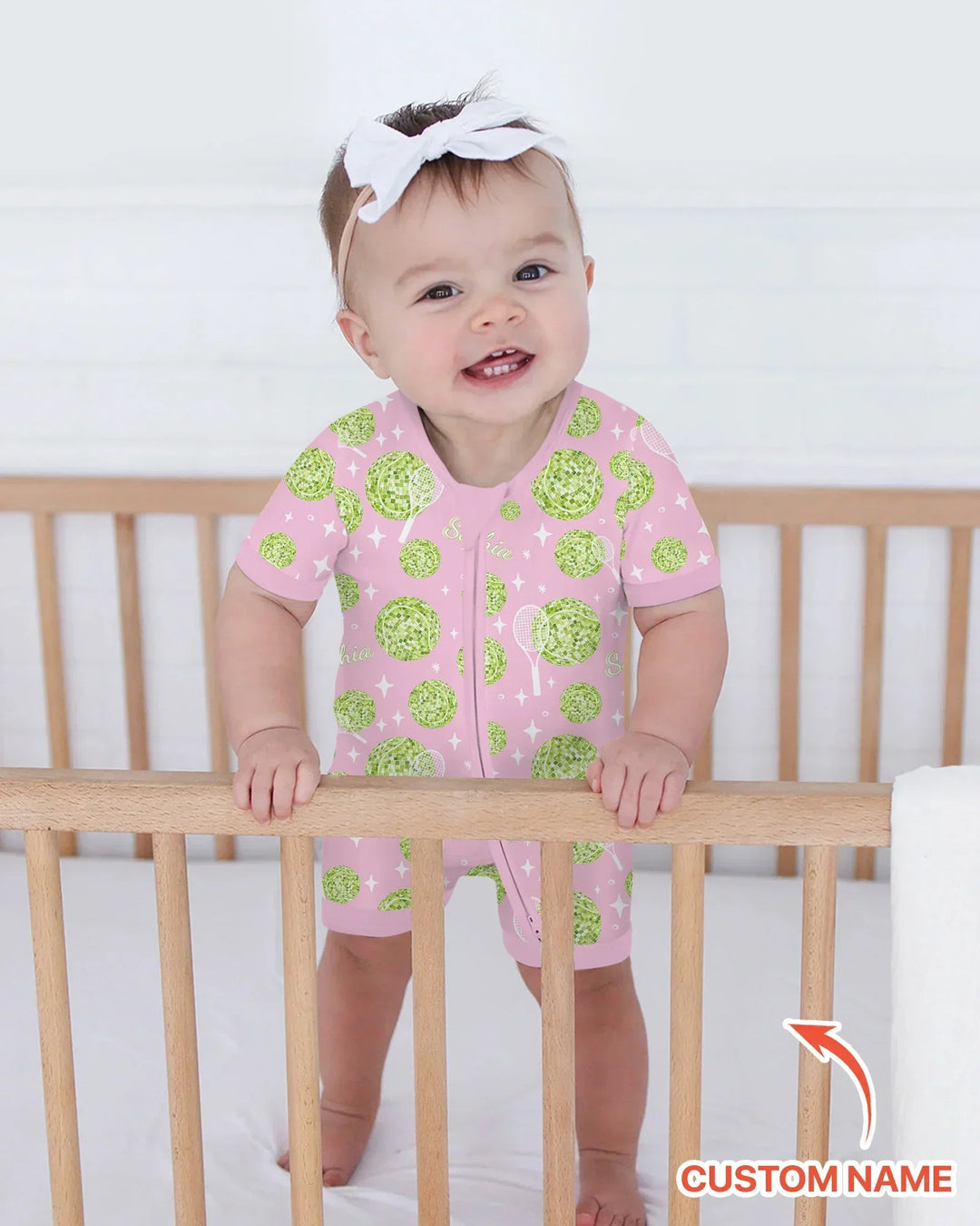 Tennis Disco Girl Party Matching Bamboo Shorty Zippy