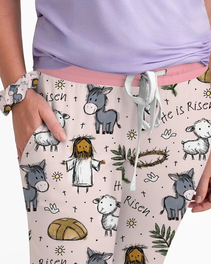 He Is Risen Easter Family Matching Bamboo Women Pajama Set