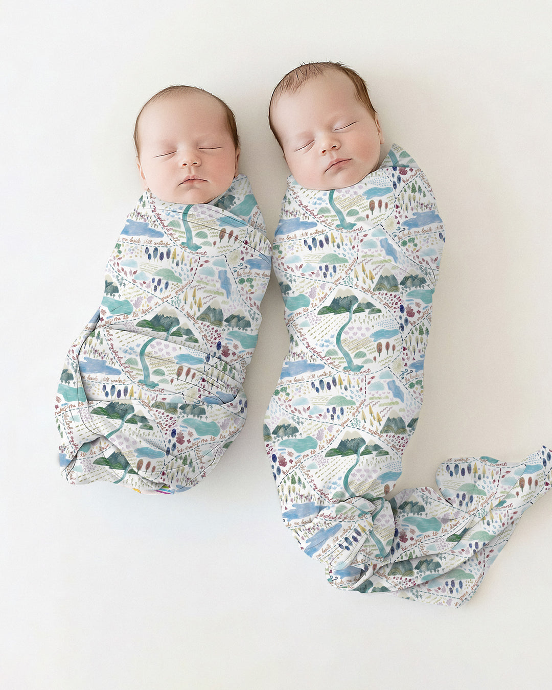 Whimsical Psalms 23 Map swaddle blanket