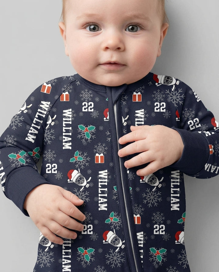 Custom Name Hockey Holiday Bamboo Convertible Zippy