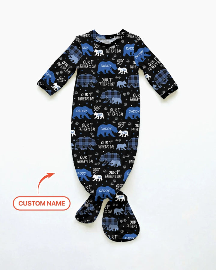 Our 1st Father's Day Daddy Bear & Me Matching Bamboo Knot Gown