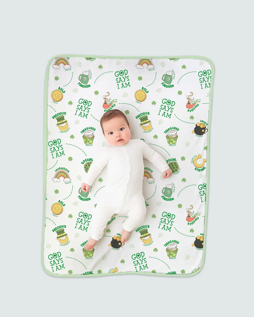 St Patrick's Day God Says I Am Bamboo Blanket