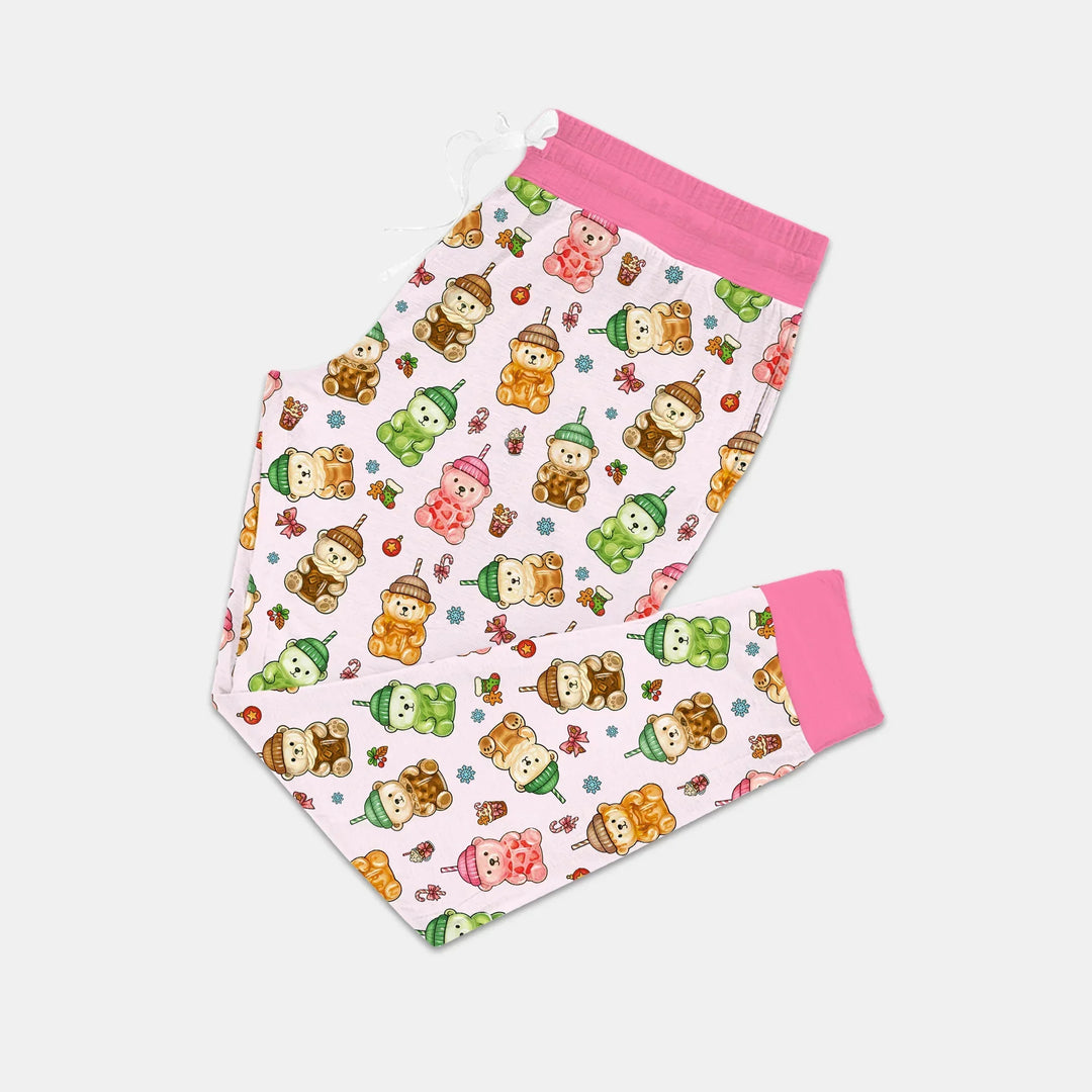 Holiday Bear Cup Custom Bamboo Women Pajama Set