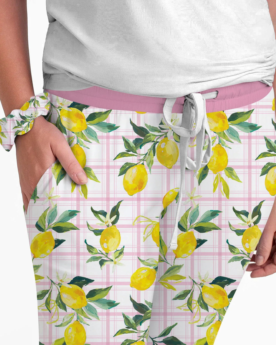 Mediterranean Lemons Family Matching Bamboo Women Pajama Set