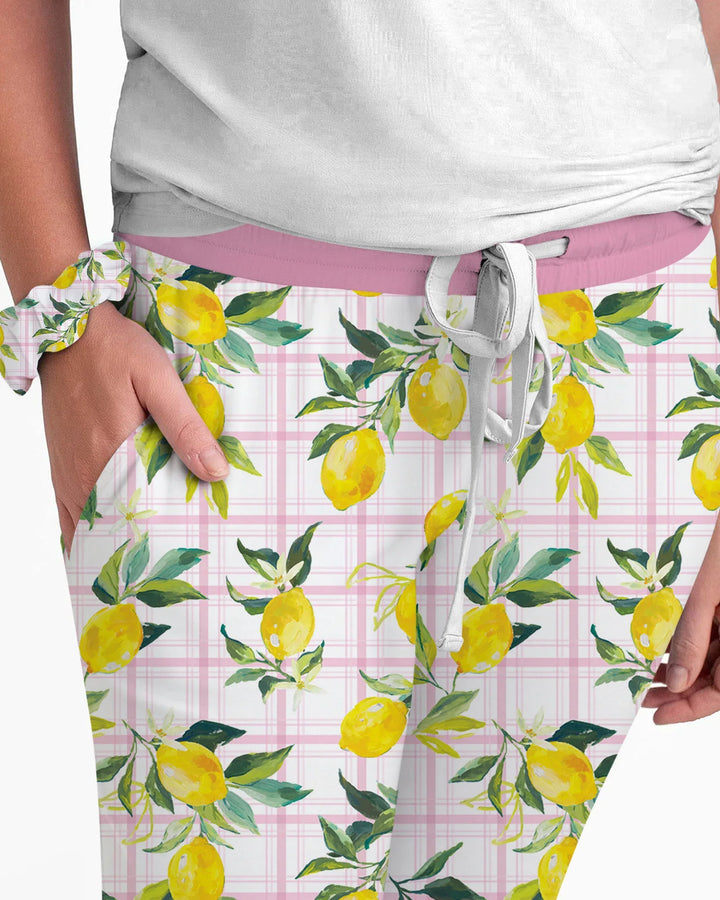 Mediterranean Lemons Family Matching Bamboo Women Pajama Set