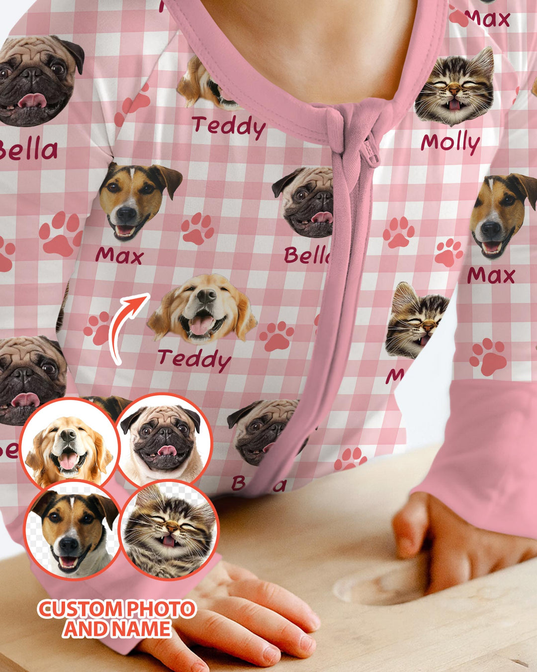 Custom Pet Photo With Name Bamboo Convertible Zippy