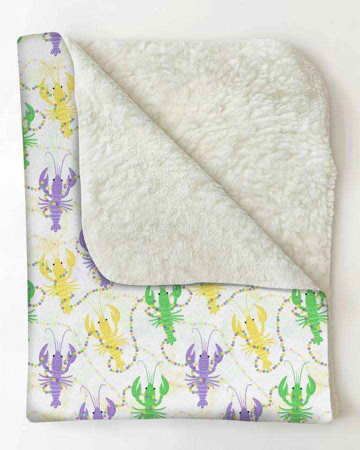Mardi Gras Crawfish Family Matching Bamboo Blanket