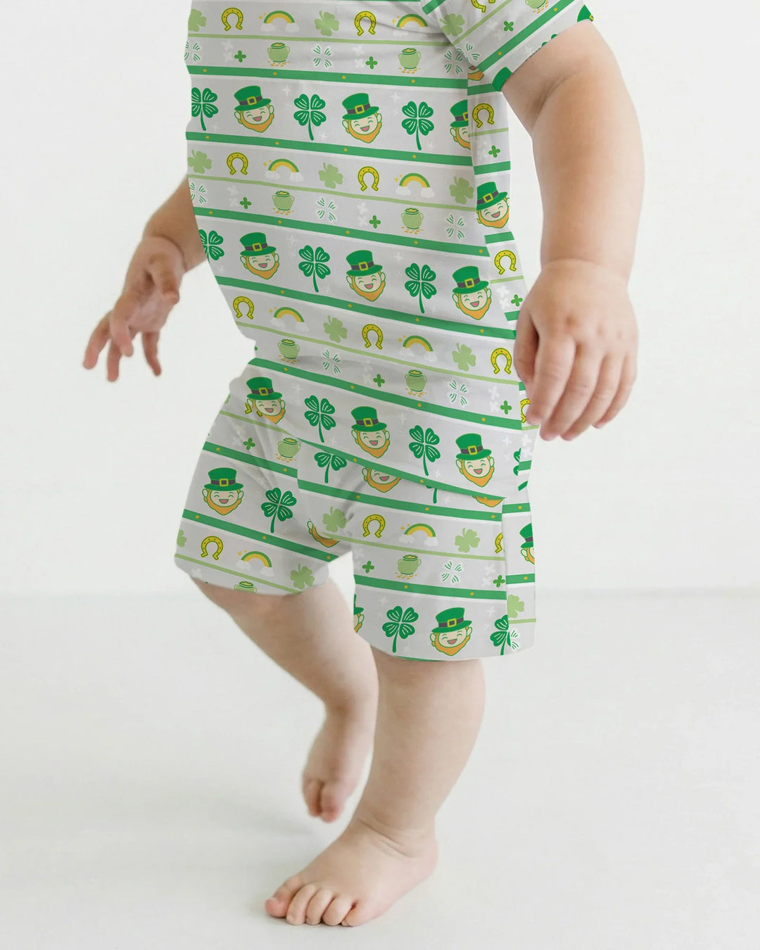 Happy Saint Patrick's Day Bamboo Two Piece Short Sleeve Shorts Pajama Set