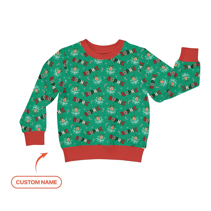 Custom Name "My First Christmas" Bamboo Crewneck Sweatshirt