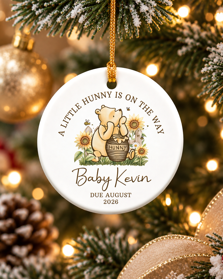 A Little Hunny Is On The Way Ceramic Ornament