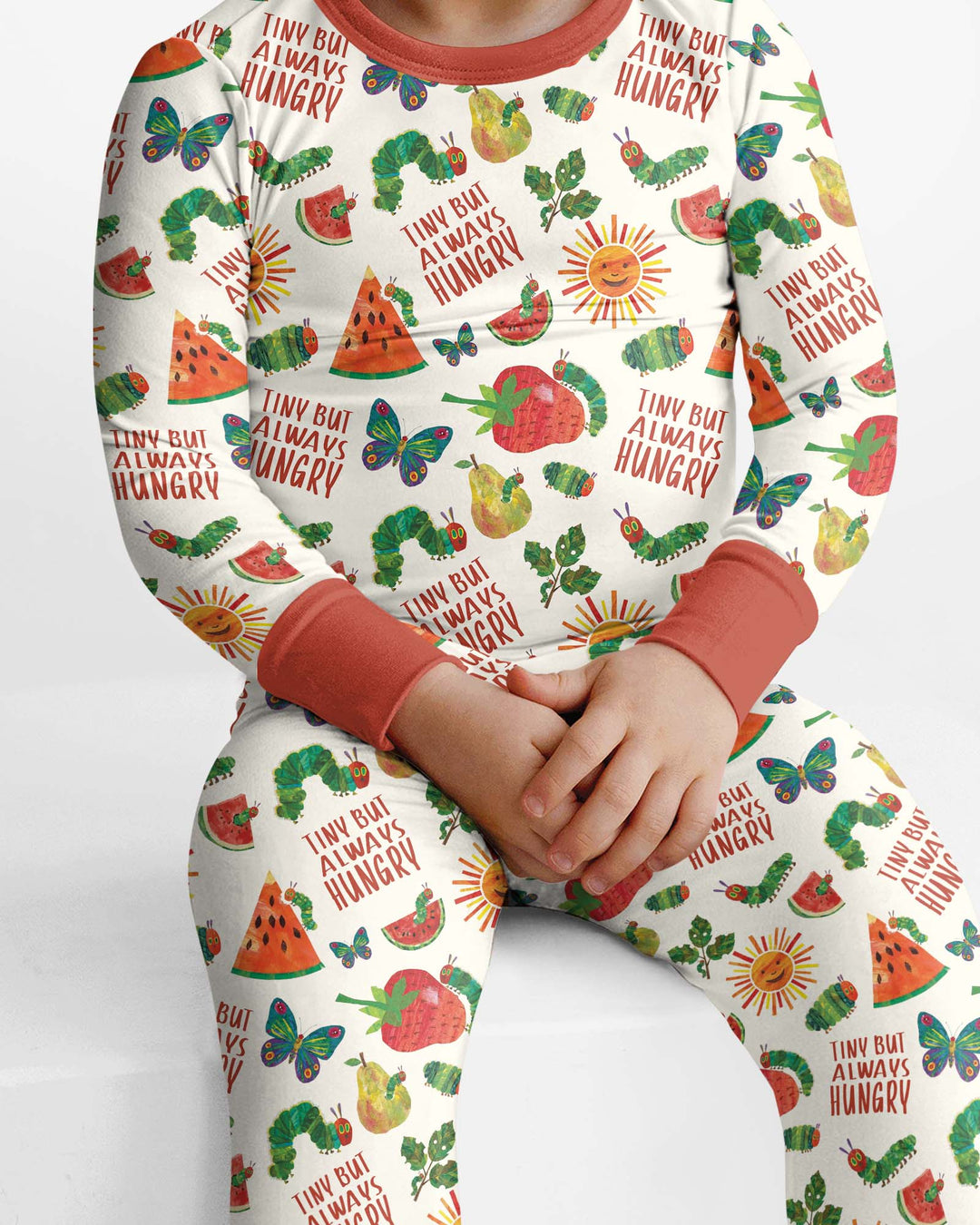 Tiny But Always Hungry Caterpillar Bamboo Two Piece Long Sleeve Pajama Set