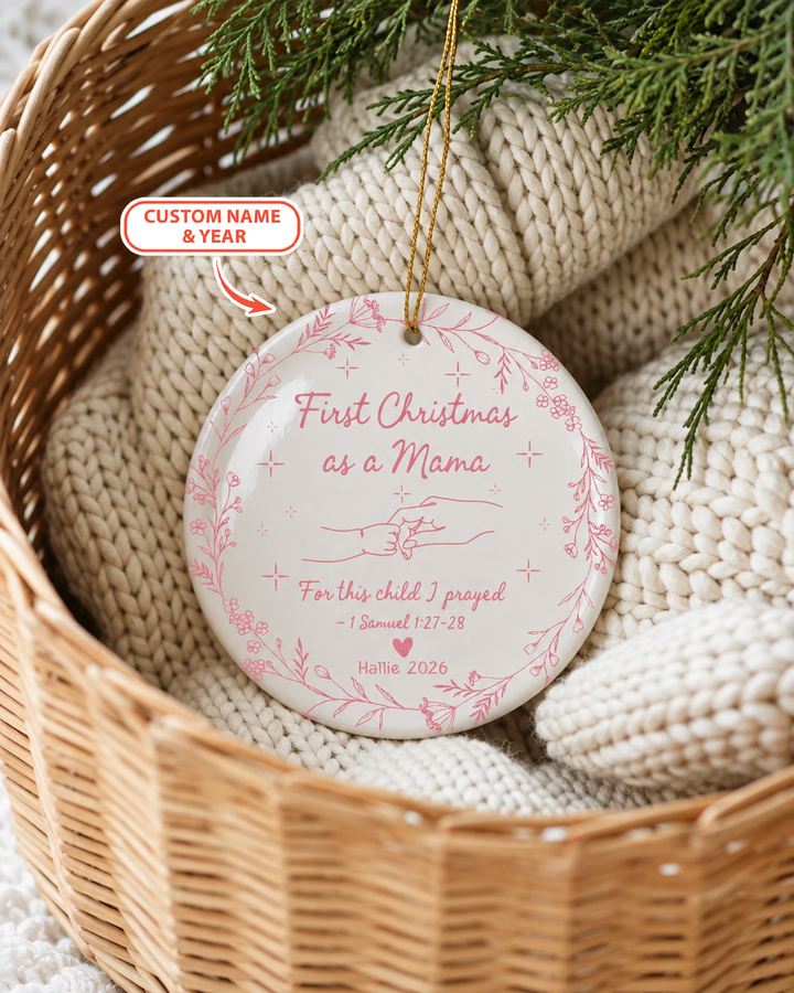 Christian First Christmas Mama Ceramic Ornament