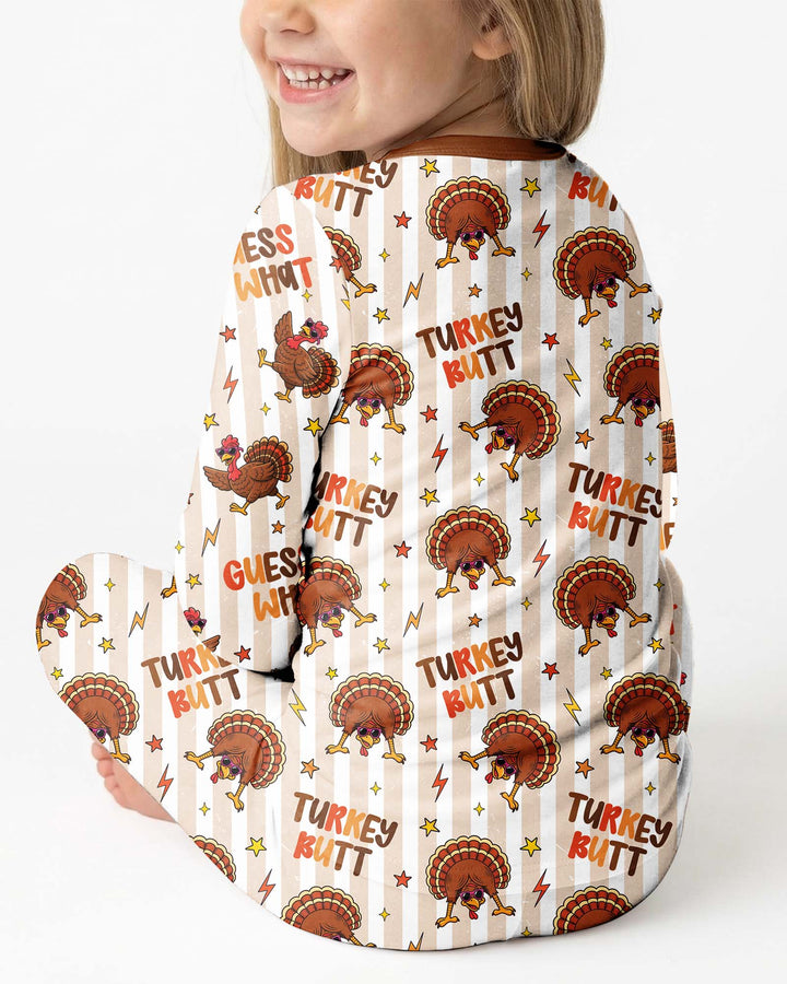 Guess What Turkey Butt Bamboo Two Piece Long Sleeve Pajama Set