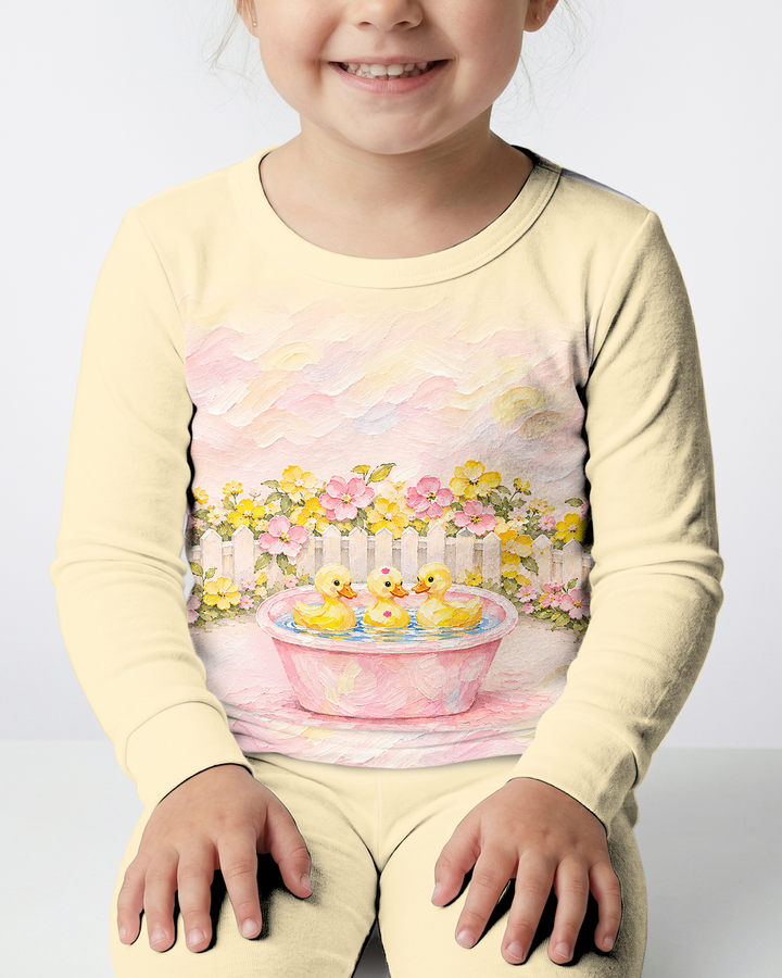 Sweet Duckling Dreams Bamboo Two Piece Long Sleeve Pajama Set