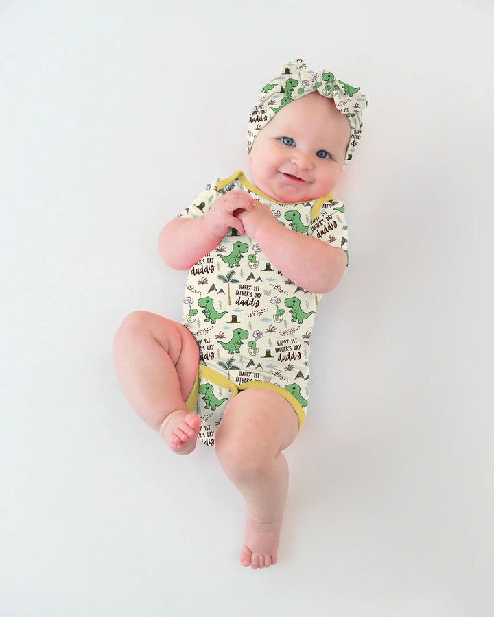 First Father's Day Daddysaurus Bamboo Bodysuit