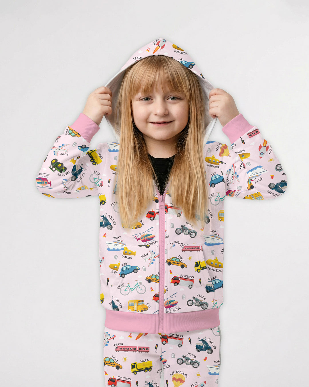 Vehicle Vocabulary Bamboo Zip Hoodie