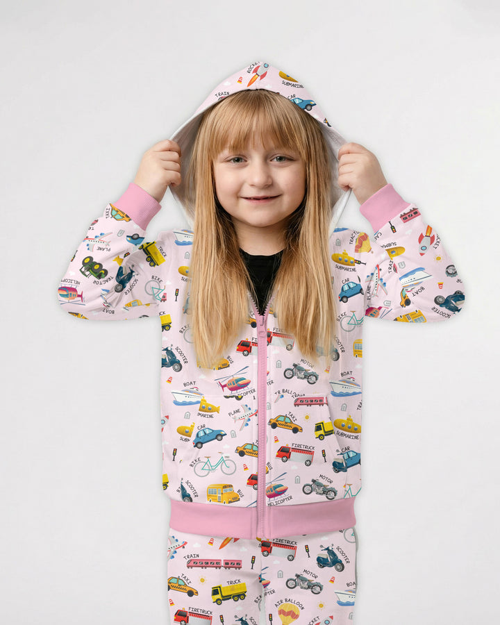 Vehicle Vocabulary Bamboo Zip Hoodie