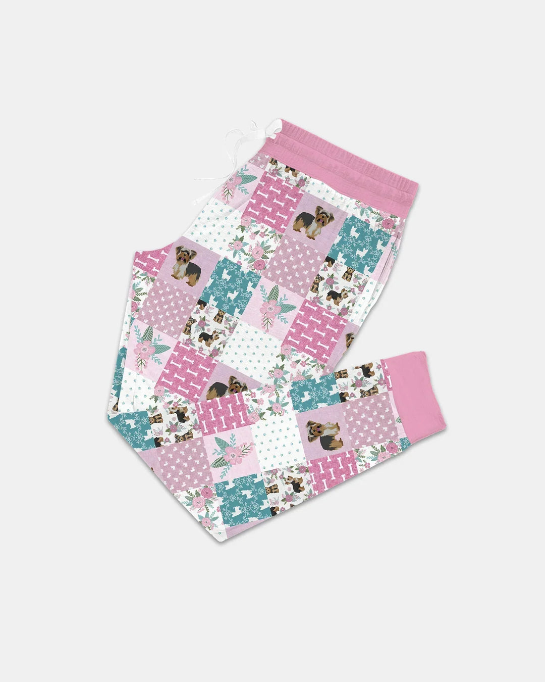 Floral Yorkie Grace Bamboo Women Pajama Set
