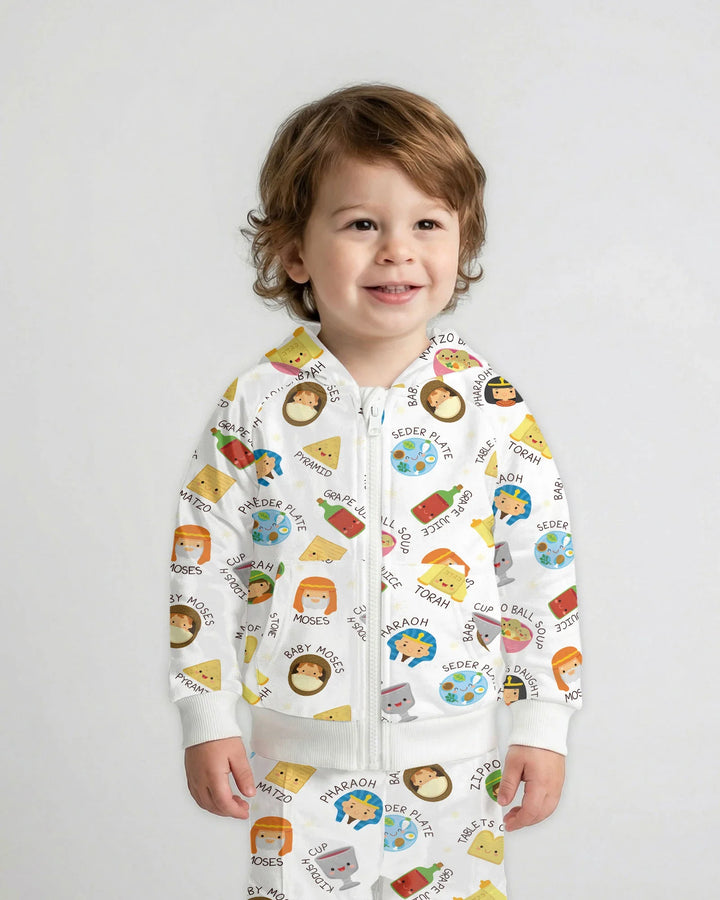 Cute Passover Characters Bamboo Zip Hoodie