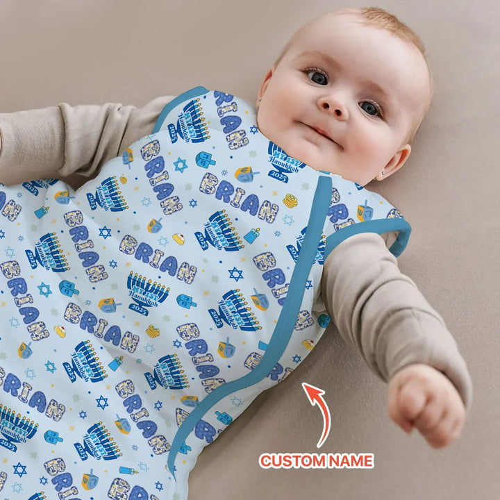 Custom name My First Hanukkah 2025 Bamboo Sleep Bag