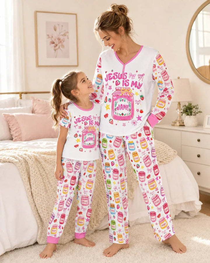 Preppy Summer Jesus Is My Jam Bamboo Two Piece Short Sleeve Pajama Set