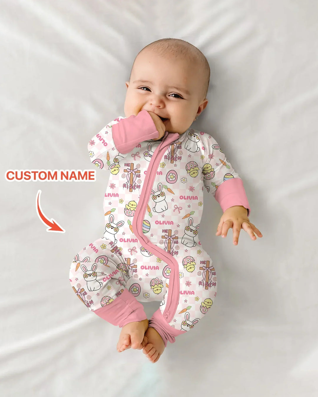 Custom Name Retro Easter Bamboo Convertible Zippy